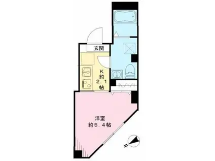 BIANCO W(1K/2階)の間取り写真