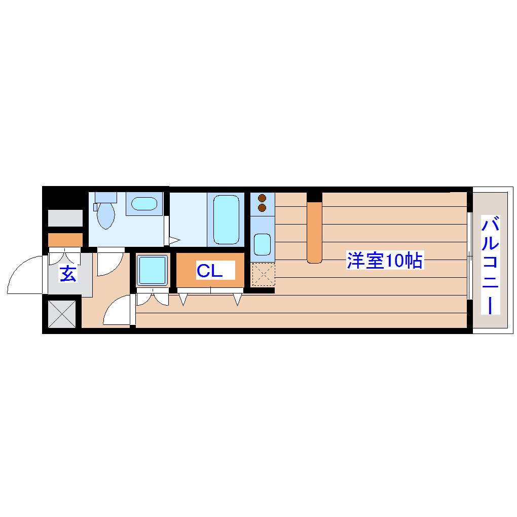 レジディア仙台本町(ワンルーム/2階)の間取り写真