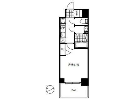 プレサンス ハーバーランド アンド・シー(1K/2階)の間取り写真