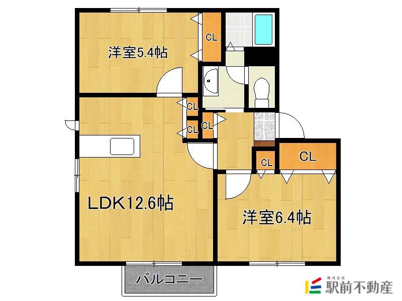 エトワールA棟(2LDK/1階)の間取り写真