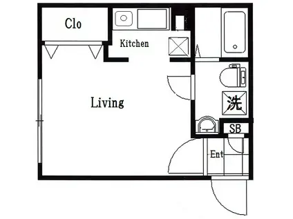 LASTAGEウエストNAKANO(ワンルーム/2階)の間取り写真