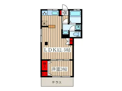 上十条マンション(1LDK/1階)の間取り写真