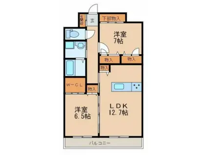 GRACE A・P・C(2LDK/4階)の間取り写真