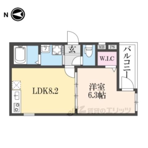 フジパレス瓜生堂Ⅲ番館(1LDK/3階)の間取り写真