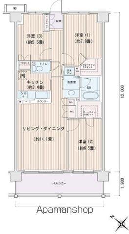 エスティメゾン豊洲レジデンスD棟(3LDK/8階)の間取り写真