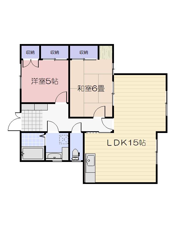 リバーサイド中島(2LDK/1階)の間取り写真