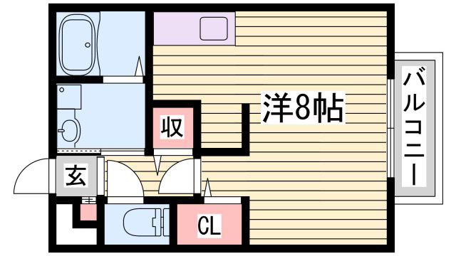 コンフォートテクノII(1K/2階)の間取り写真