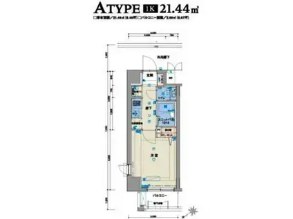 バージュアル横濱鶴見(1K/7階)の間取り写真