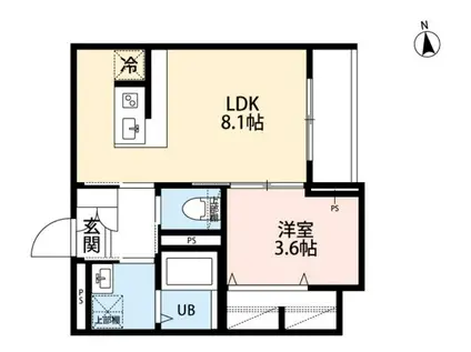 ROBOT HOME 八広II(1LDK/2階)の間取り写真