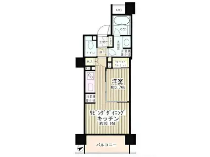 パークホームズ目黒リバーサウスアーバンレジデンス(1LDK/13階)の間取り写真