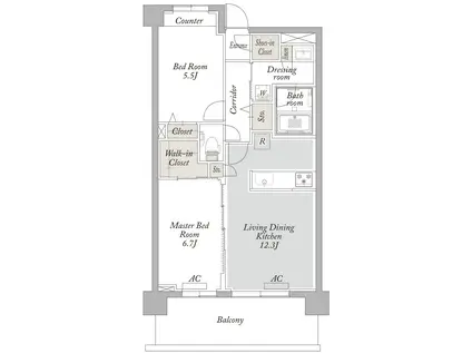 ラ・セレッソ練馬春日町(2LDK/3階)の間取り写真