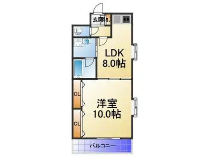 GRACE COURT(1LDK/2階)の間取り写真