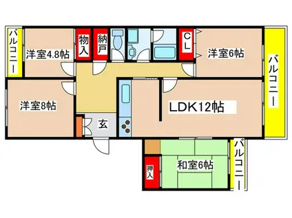 エスポワール I(4LDK/2階)の間取り写真
