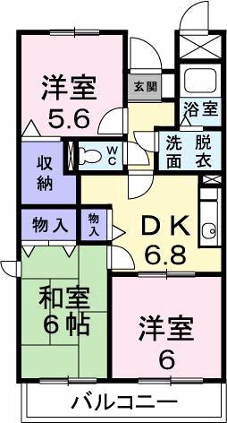 ソレイユ神田(3DK/3階)の間取り写真
