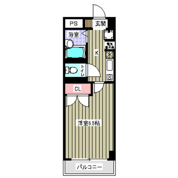 サンライズ佃(1K/3階)の間取り写真