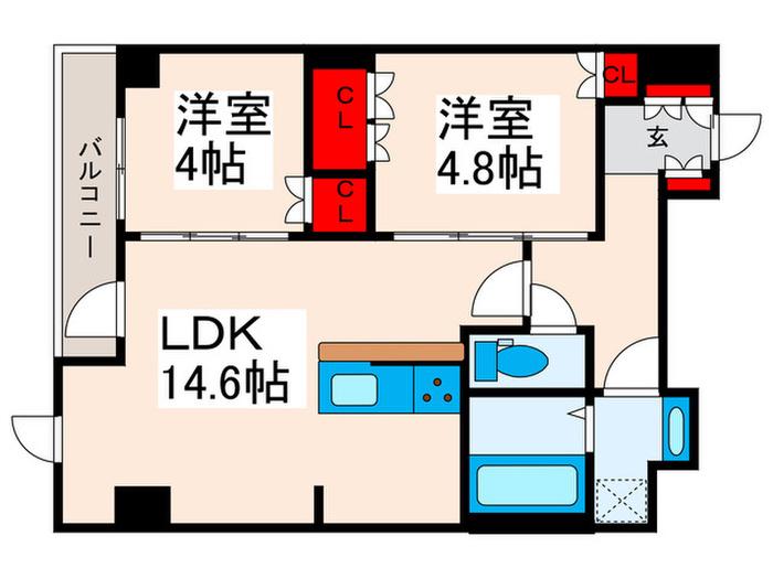 オアーゼ日暮里レジデンス(2LDK/10階)の間取り写真