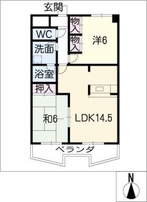 B・INSIDE249(2LDK/3階)の間取り写真