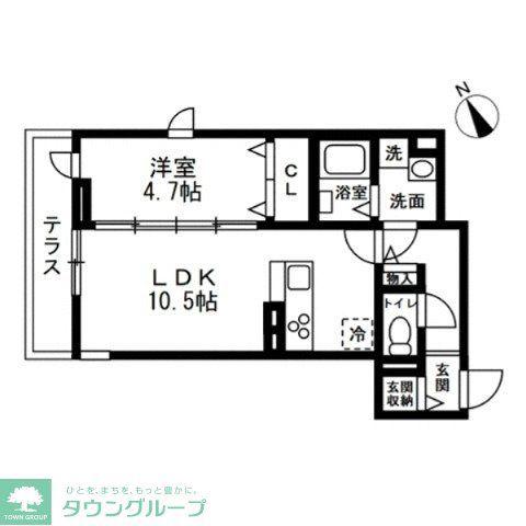 藤沢市本町1丁目PJ(1LDK/1階)の間取り写真