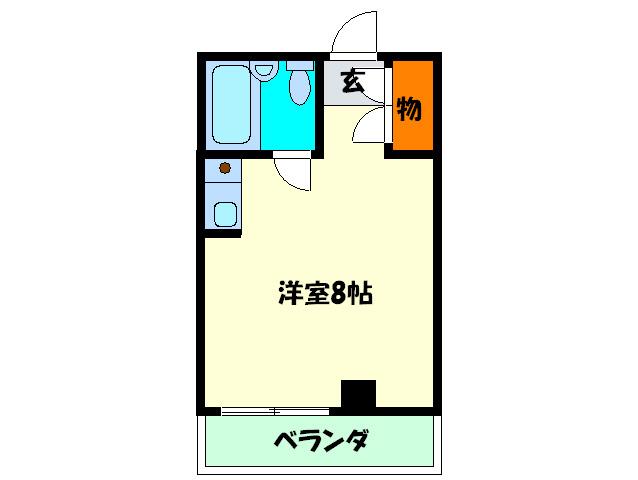 いすず マンション(ワンルーム/2階)の間取り写真