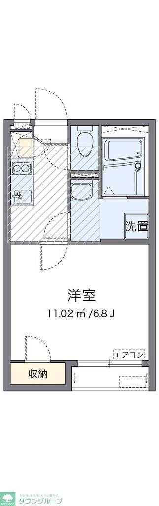 ミランダグランメゾン千代田(1K/1階)の間取り写真
