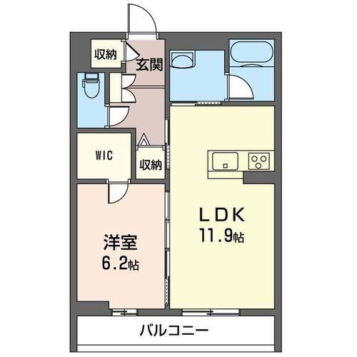 シャーメゾン LA VIE RICHE南町(1LDK/3階)の間取り写真