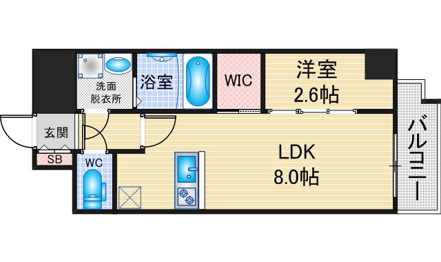 メイクスアート浄心(1LDK/7階)の間取り写真