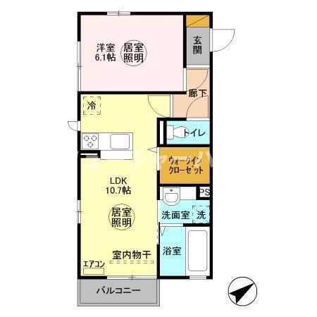 ティールーム高野(1LDK/2階)の間取り写真