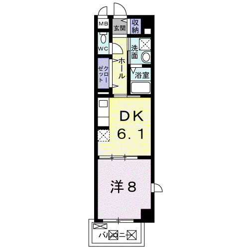 HEI STADT(1DK/2階)の間取り写真