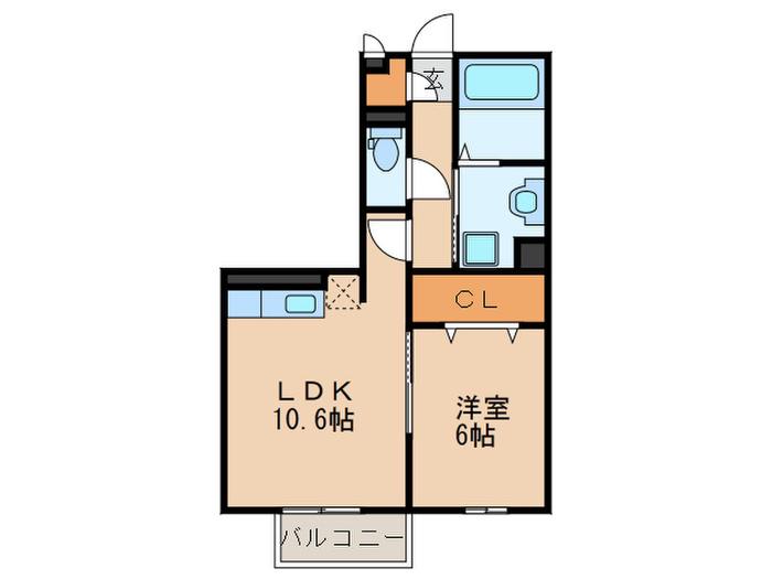 セントレ カーサ(1LDK/1階)の間取り写真