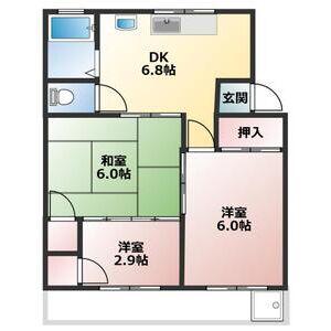 佃マンションB棟(3LDK/1階)の間取り写真