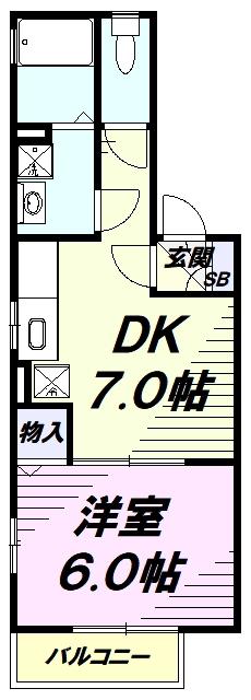 ハビテーションアイ(1DK/1階)の間取り写真
