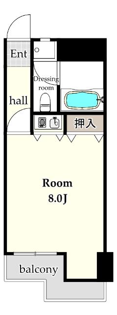 フォルム博多ステーション(1K/1階)の間取り写真