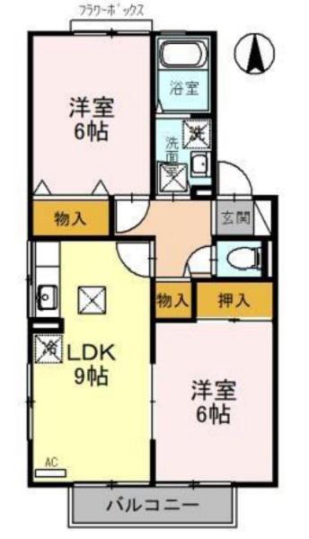 コーポラスITOII A(2DK/1階)の間取り写真