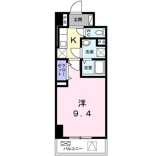 アルカディアVIII(1K/8階)の間取り写真