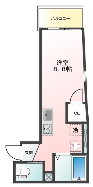GLANZ 町屋II(ワンルーム/3階)の間取り写真