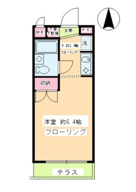 ファインコート等々力(1K/1階)の間取り写真