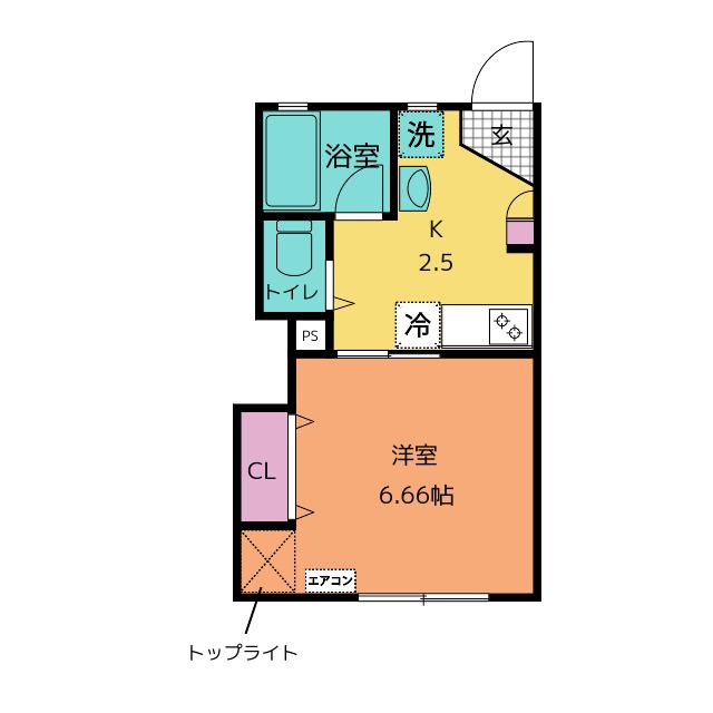 フォンテVII(1K/1階)の間取り写真