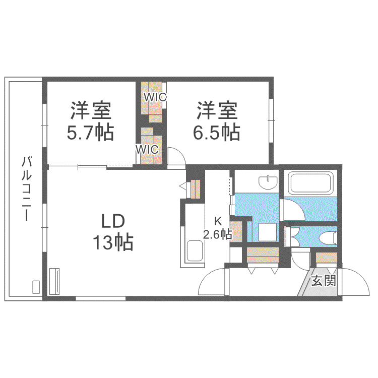 レイアリィ511(2LDK/2階)の間取り写真