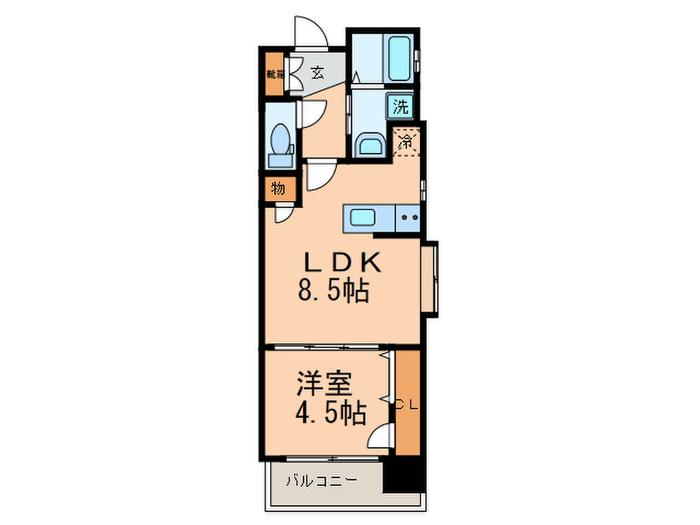 アクタス天神パークシティ(1LDK/10階)の間取り写真