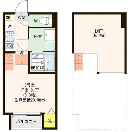 AZUL PREMIO(1K/2階)の間取り写真