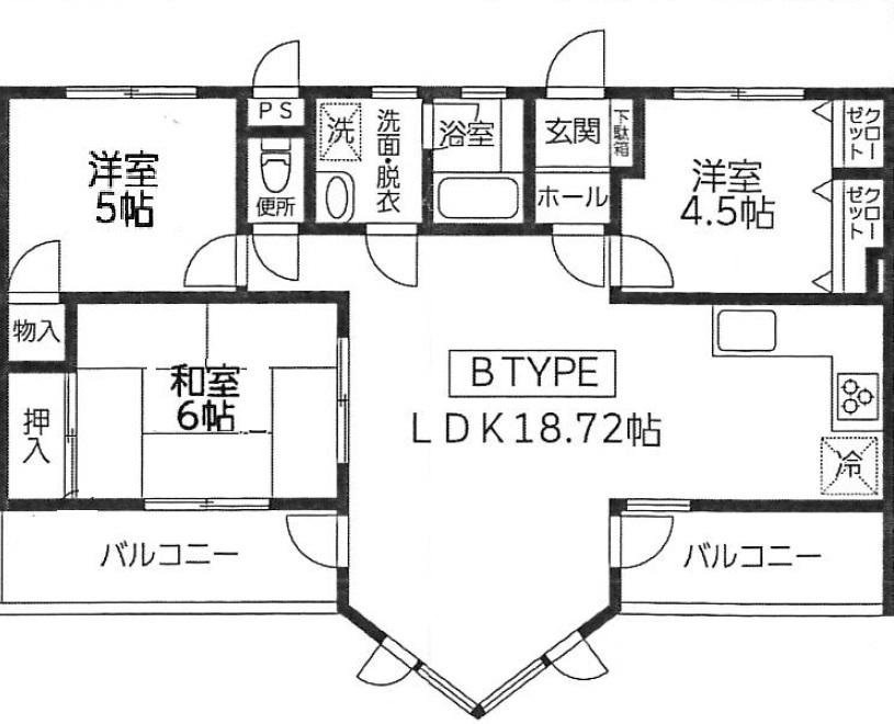 フィオーレ花田(3LDK/1階)の間取り写真