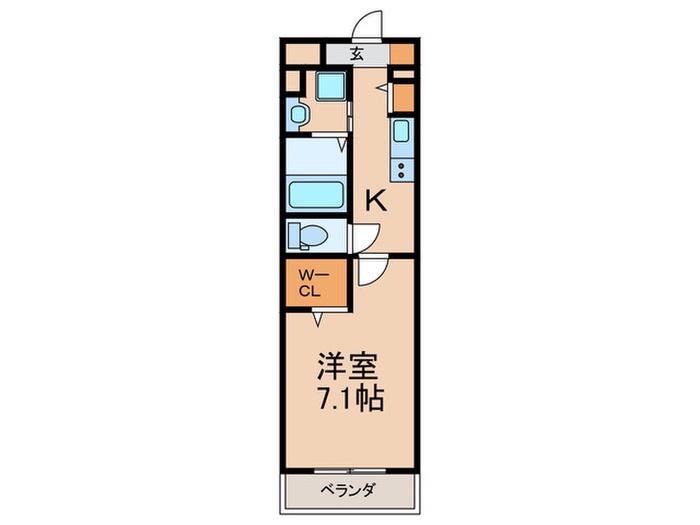 ラルヴェールIII(1K/2階)の間取り写真