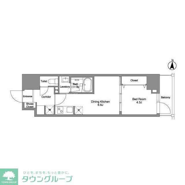 DAFFITTO錦糸町(1DK/14階)の間取り写真