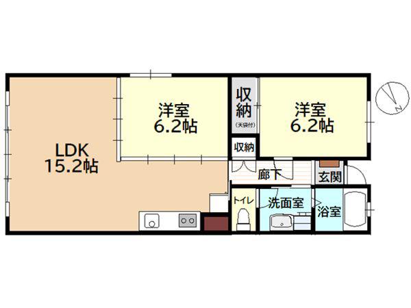 グリーンヒル新宿(2LDK/7階)の間取り写真