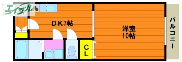 MAPLE中仙道(1DK/4階)の間取り写真