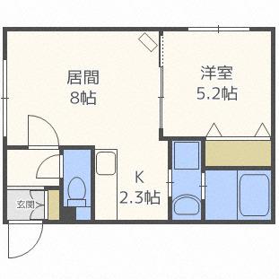 グランメール 北24条駅前(1LDK/2階)の間取り写真