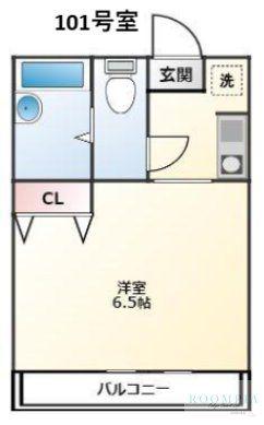 Aフラット下北沢(1K/1階)の間取り写真