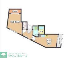 THEOXFORDFLAT(1DK/4階)の間取り写真