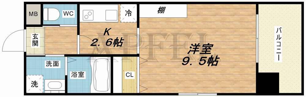 KAUNIS都島(ワンルーム/7階)の間取り写真