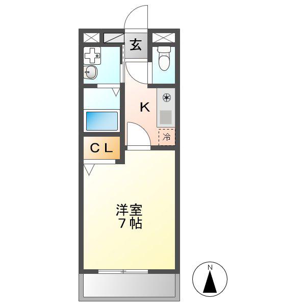 エトワール(1K/2階)の間取り写真